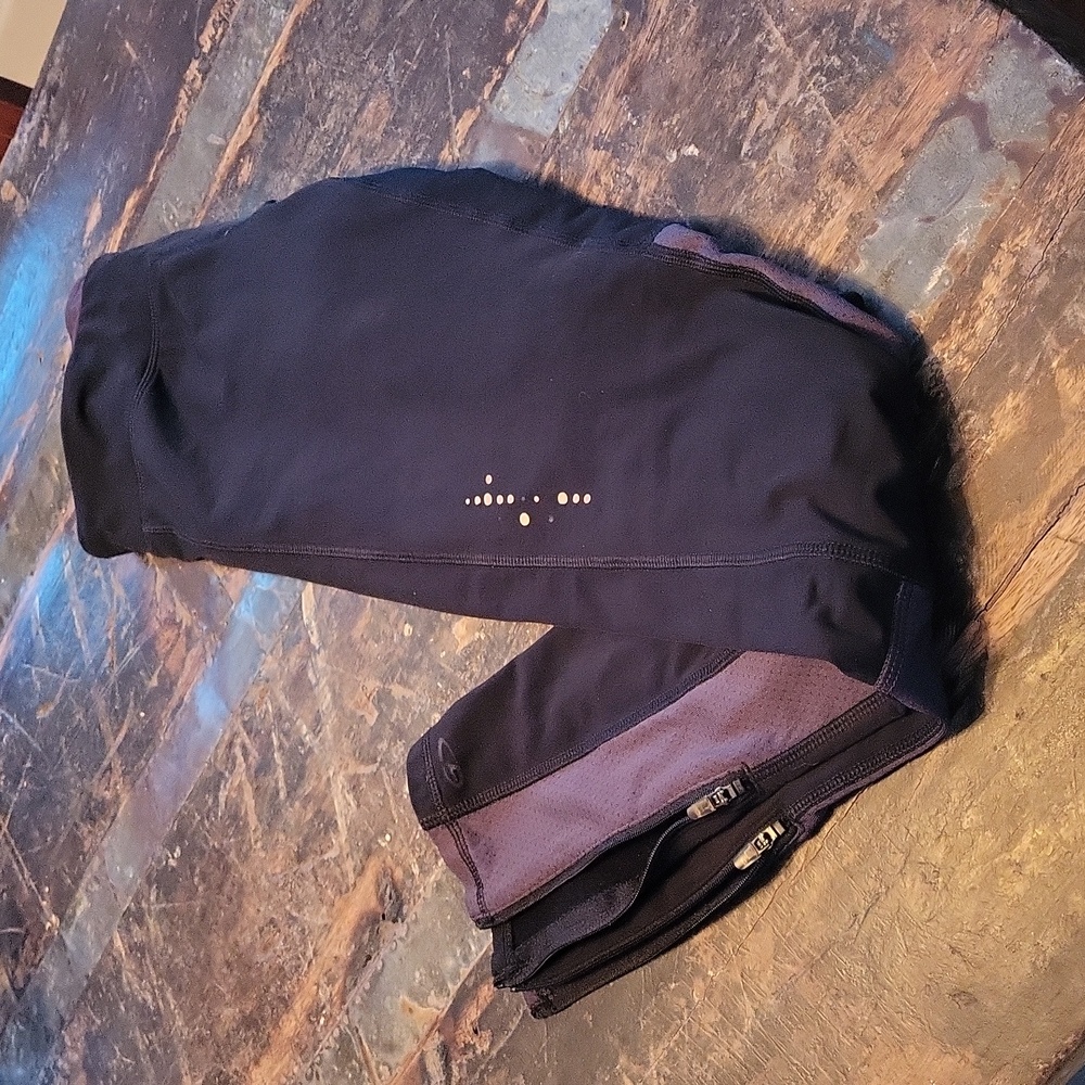 Champion fleece lined cold gear running leggings with zipper bottoms